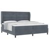 vidaXL Letto a molle con testiera Grigio scuro 200 x 200 cm Velluto