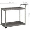 vidaXL Carrello da Bar Grigio 100x45x83 cm in Polyrattan