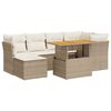 vidaXL Set Divani da Giardino 7 pz con Cuscini Beige in Polyrattan