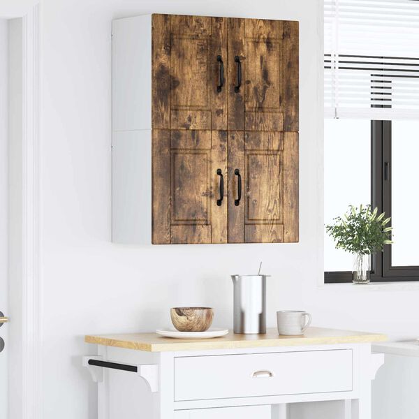 vidaXL Mobile da cucina con porta 2 pcs Rovere fum&eacute; 60 x 31 x 40 cm