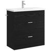 vidaXL Set di mobili per il bagno Rovere Nero 81 x 40 x 84,5 cm