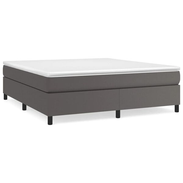vidaXL Struttura Letto a Rete a Molle Grigio 180x200 cm in Similpelle