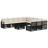 vidaXL Set Divano da Giardino 12 pz Nero e Bianco Crema polyrattan