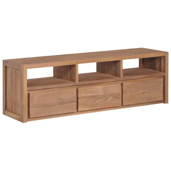 vidaXL Mobile Porta TV in Teak con Finitura Naturale 120x30x40cm