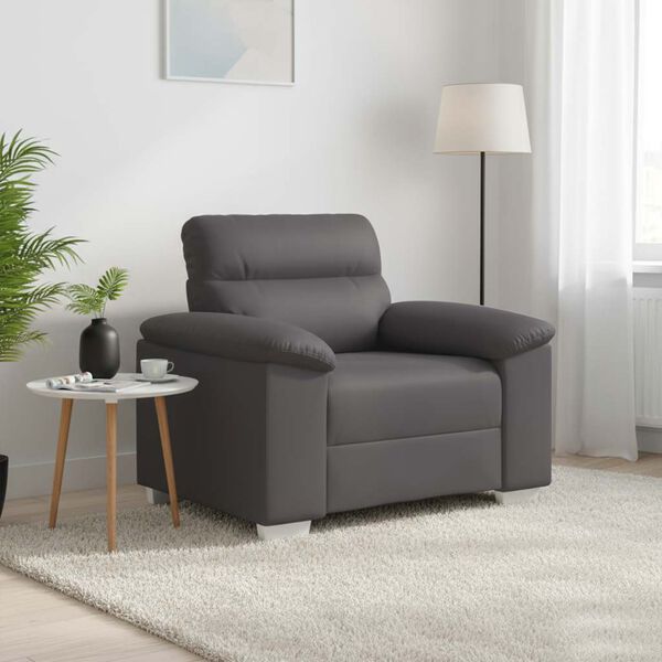 vidaXL Poltrona Grigia 100x81x84 cm in Similpelle