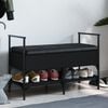 vidaXL Panca Portaoggetti Nera 85,5x42x57,5 cm in Legno Multistrato