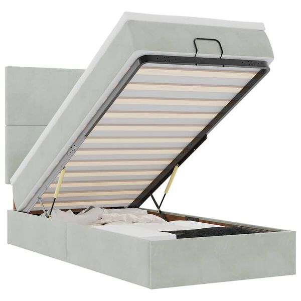 vidaXL Struttura Letto Pouf con Materassi 100x200 cm Velluto