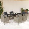 vidaXL Set da Pranzo da Giardino 7 pz Cuscini Polyrattan Grigio Chiaro