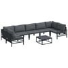 vidaXL Set Divano da Giardino con cuscino 8 pcs Nero Acciaio