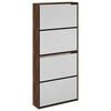 vidaXL Scarpiera con Specchio a 4 Livelli Rovere Marrone 63x17x134 cm