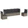 vidaXL Set Divano da Giardino 6 pz con Cuscini Grigio in Polyrattan