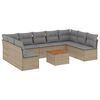 vidaXL Set Divano da Giardino 10 pz con Cuscini Beige in Polyrattan