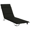 vidaXL Cuscino per Lettino GEMERT 100% Poliestere Nero 200 x 55 x 3 cm