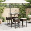 vidaXL Set Bar da Giardino 5 pz con Cuscini in Polyrattan Marrone