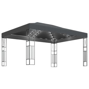 vidaXL Gazebo con Stringa di Luci LED 3x4 m in Tessuto Antracite