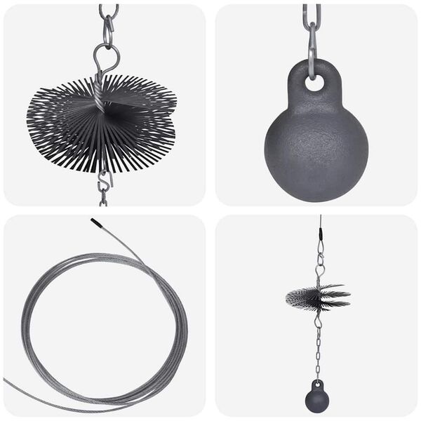 vidaXL Spazzola Rotonda per Canna Fumaria Diametro 25 cm