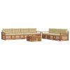 vidaXL Set di divani da esterno con cuscino 8 pcs Naturale e Beige