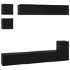 vidaXL Set mobile TV 8 pz Rovere Nero Legno ingegnerizzato