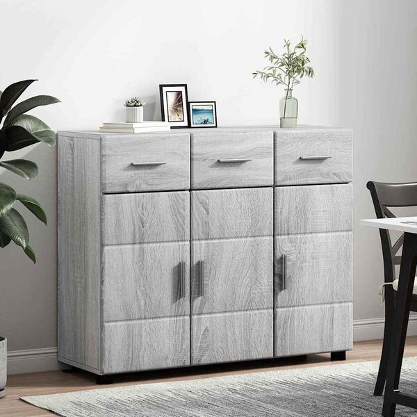 vidaXL Credenza Grigio Sonoma 88,5 x 30,5 x 73 cm Legno multistrato