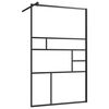 vidaXL Parete Doccia Walk-in in Vetro Trasparente ESG Nera 100x195 cm