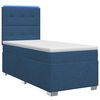 vidaXL Letto box spring con materasso Blu 100 x 200 cm Tessuto