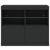 vidaXL Credenza con Luci LED Nera 81x37x67 cm