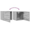 vidaXL Armadietti TV Montati a Parete Grigio Sonoma 30,5x30x30 cm