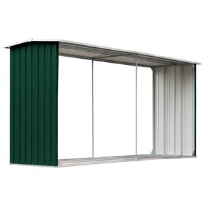 vidaXL Capannone da Giardino in Acciaio Zincato 330x92x153cm Verde