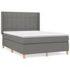 vidaXL Giroletto a Molle con Materasso Grigio Scuro 140x200cm Tessuto