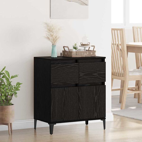 vidaXL Credenza con cassetto Rovere Nero 60 x 35 x 70 cm
