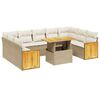 vidaXL Set Divano da Giardino 10 pz con Cuscini Beige in Polyrattan