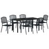 vidaXL Set da Pranzo per Giardino 7 pz Antracite