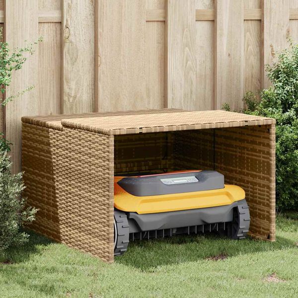 vidaXL Garage per Robot Tosaerba Beige 86x90x52/57 cm in Polyrattan
