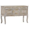 vidaXL Credenza Grigio 110x35x75 cm in Legno Massello di Mango