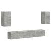 vidaXL Set mobile TV 5 pz Grigio cemento Legno ingegnerizzato