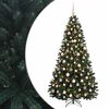 vidaXL Albero di Natale artificiale verde scuro con palline 180 cm