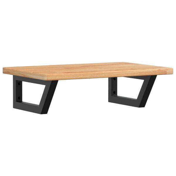 vidaXL Ripiano a Parete per Lavabo in Acciaio e Massello di Rovere