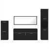 vidaXL Set Mobili da Bagno 4 pz Nero in Legno Multistrato