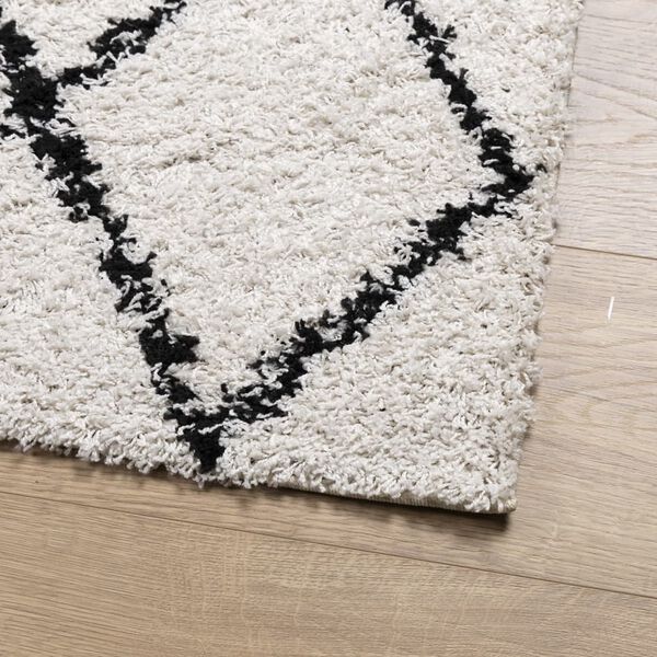 vidaXL Tappeto Shaggy PAMPLONA a Pelo Lungo Crema e Nero 300x400 cm