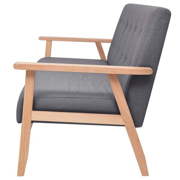 vidaXL Divano a 3 Posti in Tessuto Grigio Scuro