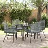 vidaXL Set da Pranzo per Giardino con cuscino 5 pcs Grigio polyrattan
