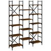 vidaXL Libreria Rovere Fumo 127,5x28,5x172,5 cm in Legno Multistrato