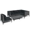 vidaXL Divani da Giardino 6 pz con Cuscini in Polyrattan Grigio Scuro