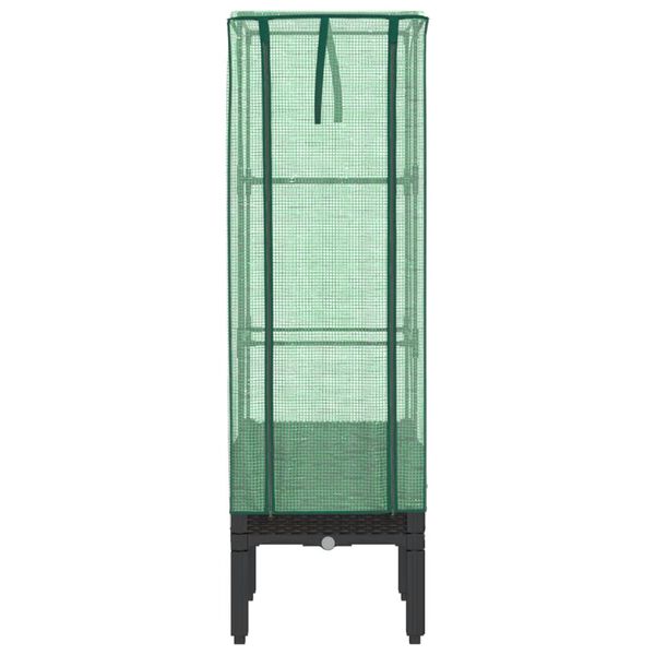 vidaXL Letto Rialzato con Copertura Serra Effetto Rattan 40x40x140 cm