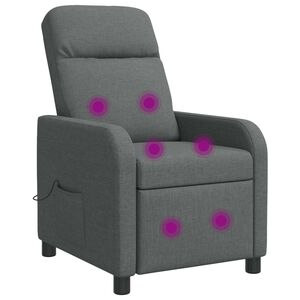 vidaXL Poltrona Massaggiante Grigio Scuro Tessuto