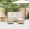 vidaXL Set Divano da Giardino 3 pz con Cuscini a L Beige in Polyrattan