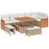vidaXL Set Divano da Giardino 11 pz 9-Numero di posti Beige e Crema