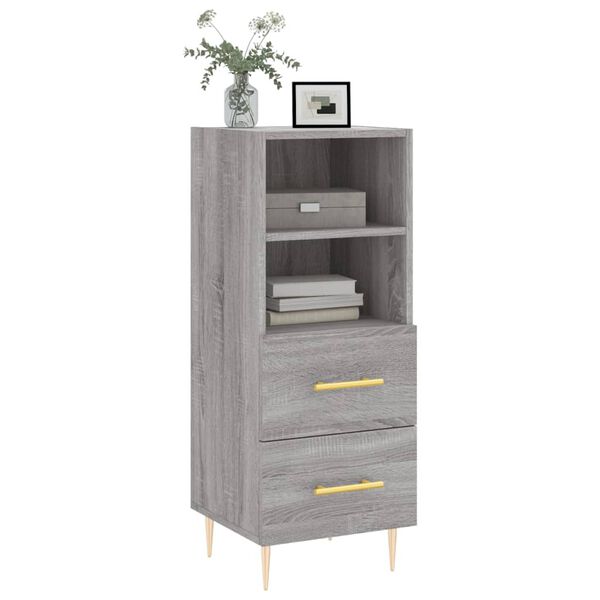 vidaXL Credenza Grigio Sonoma 34,5x34x90 cm in Legno Multistrato