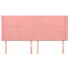 vidaXL Testiera ad Orecchio Rosa 203x16x118/128 cm in Velluto