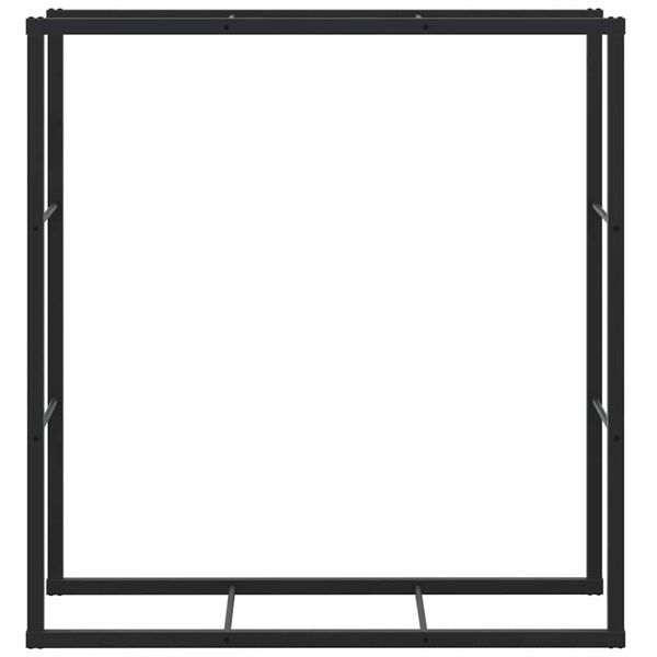 vidaXL Rastrelliera per Legna da Ardere Nera 110x30x116 cm in Acciaio